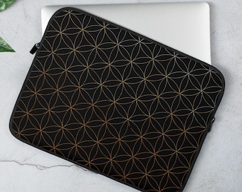Flower of Life Laptop Sleeve, Laptop Protection, 13 or 15 inches, Sacred Geometry, Modern, Unique, Custom Laptop Case