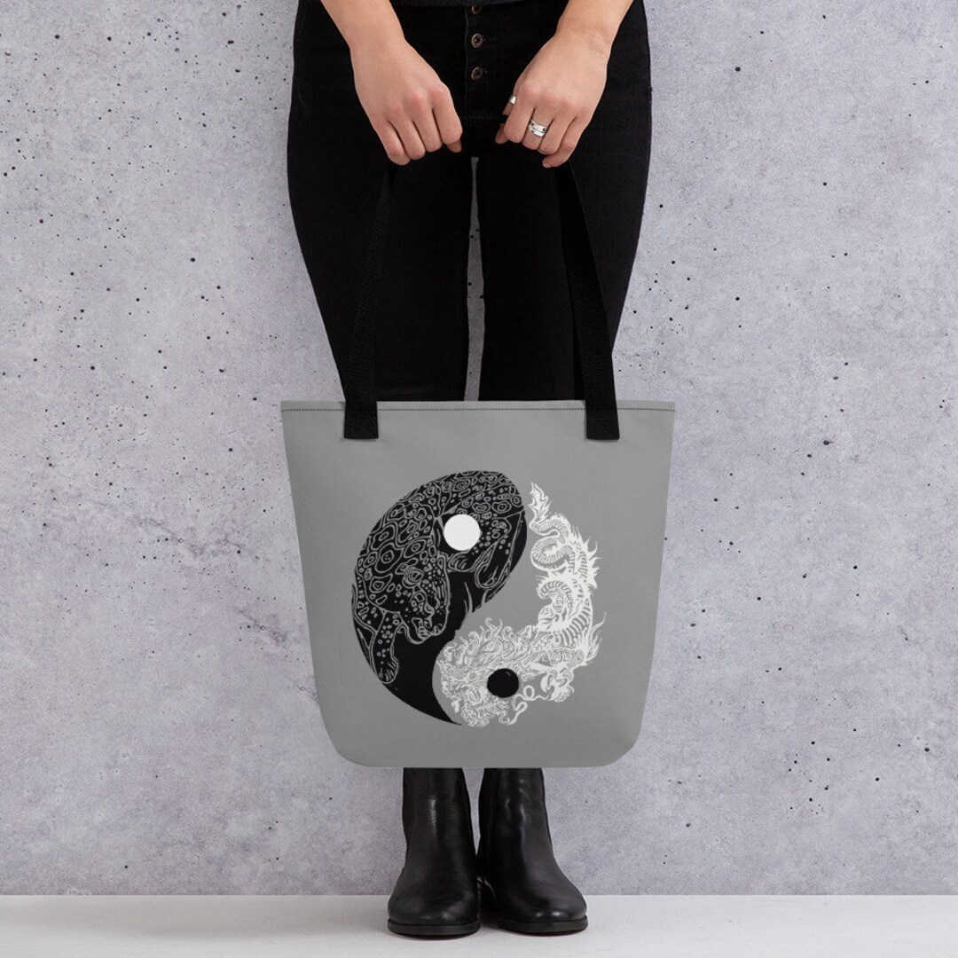 Yin Yang Tote Bag, Reusable Shopping Bag, Original Art Design by