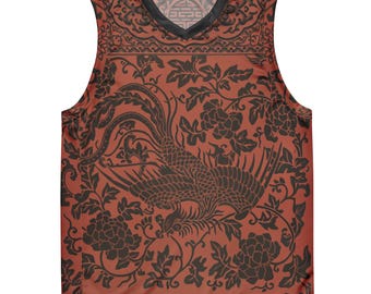 Phoenix + Floral gerecycled uniseks basketbalshirt