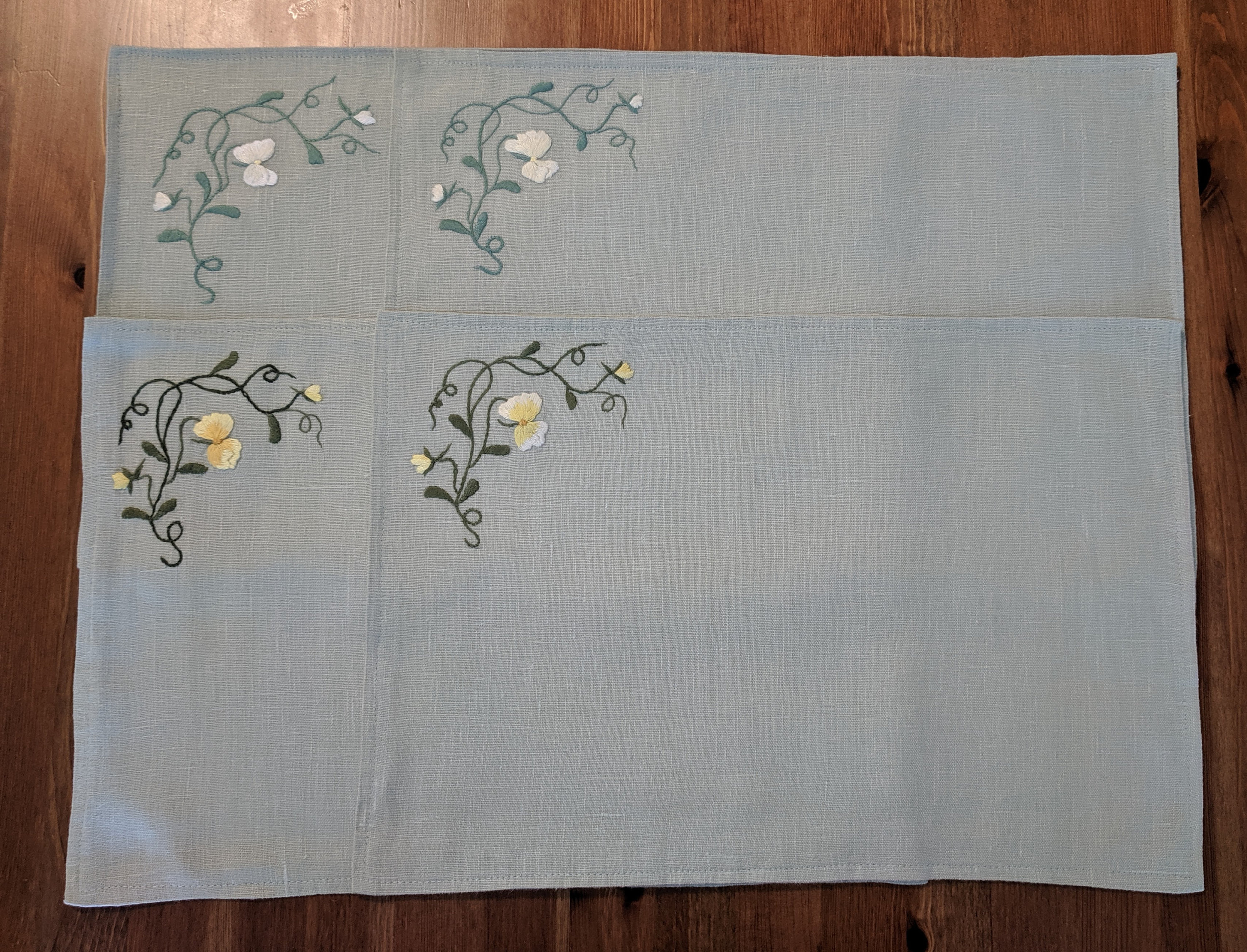 Made in USA Handembroidered Placemats Set of 4 17 Etsy