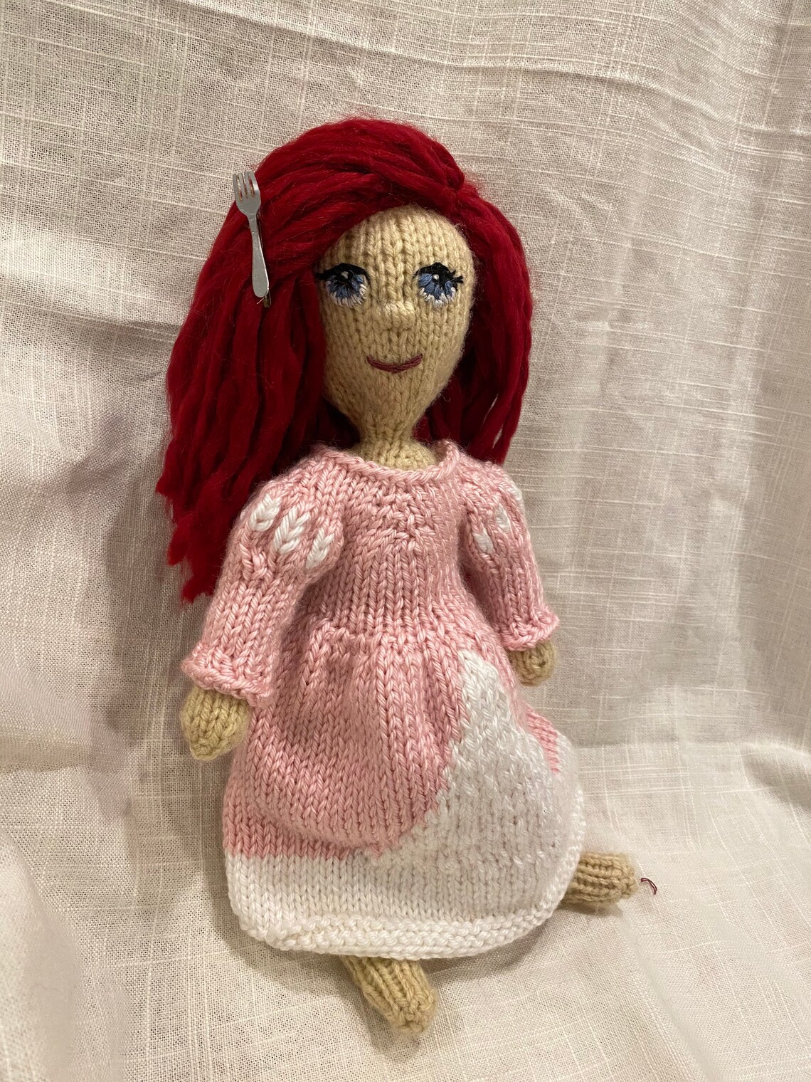 Pink Princess Knit Dress pattern and hair tutorial Etsy