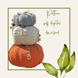 Cabled pumpkin pattern, centerpiece, fall decor, knitting pattern