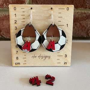 Custom sports earrings, sports earrings, gift ideas, Christmas, teacher gift, mom gift, soccer, softball, baseball, basketball, football