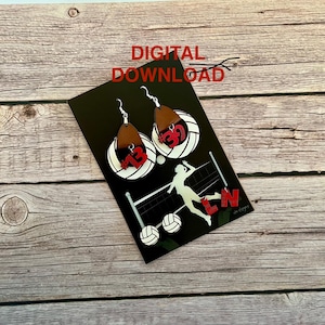 SVG File Interchangeable Earring Set, Volleyball earrings, sports fan, volleyball mom, volleyball gift