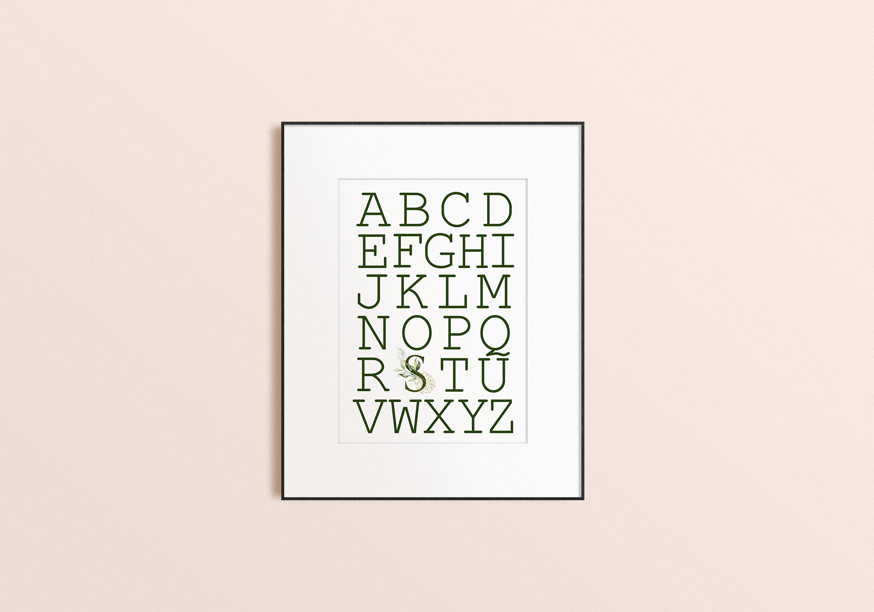 jungle letter alphabet print green personalised print etsy
