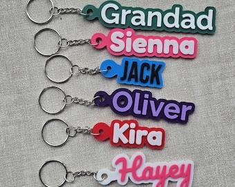 Custom Name Keychain | Choose Your Colours & Font | Personalised Gift | Bag Tag | School Bag Accessory