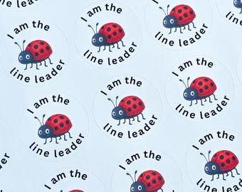 Line Leader Stickers – 35 Reward Stickers– Classroom Role Sticker for Children – I Am the Line Leader -  Primary School - Ladybird Butterfly