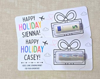 Personalised Holiday Money Gift Card | Travel Money Holder | Holiday Spending Money Gift | Bon Voyage Gift | Cash Gift Card | Vacation Money