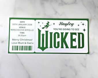 Personalised Wicked Theatre Ticket Reveal | Custom Show Keepsake Gift