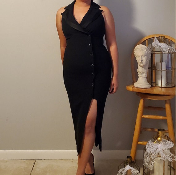 Tahari cheap black dress