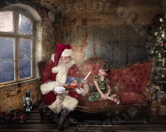 Santa Reading A Book Santa Reading A Book, Reading Round Table Santa