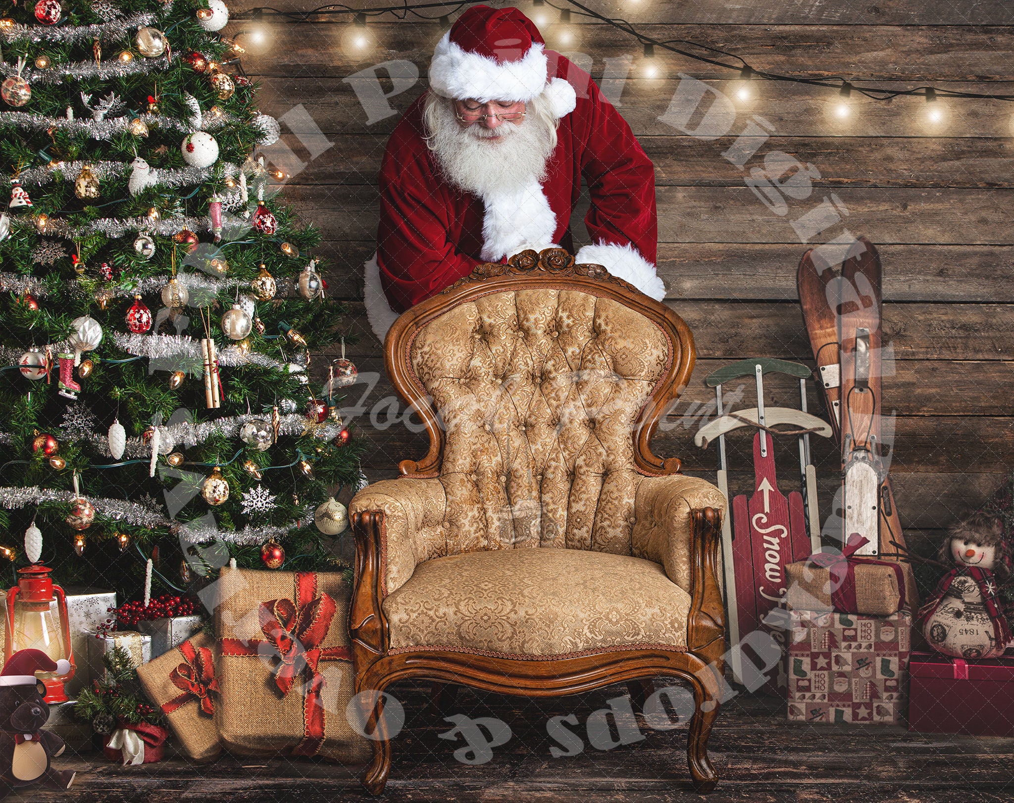 Santa Digital Backdrop Christmas Scene Christmas Digital - Etsy Australia