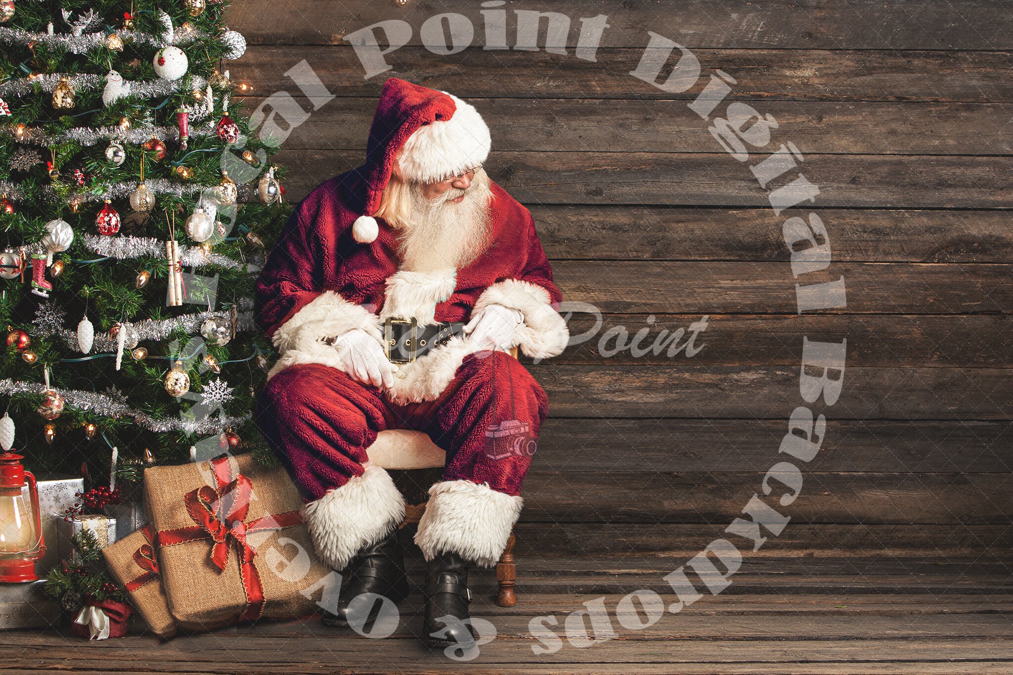 Santa digital backdrop Christmas Scene Christmas Digital | Etsy