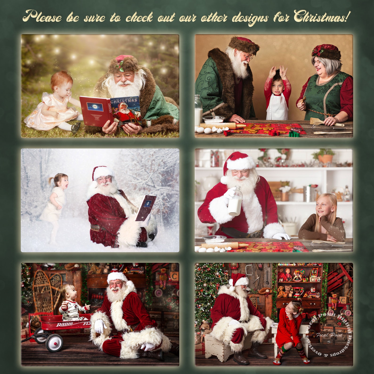 Santa Digital Backdrop Santa Digital Santa Digital Download - Etsy