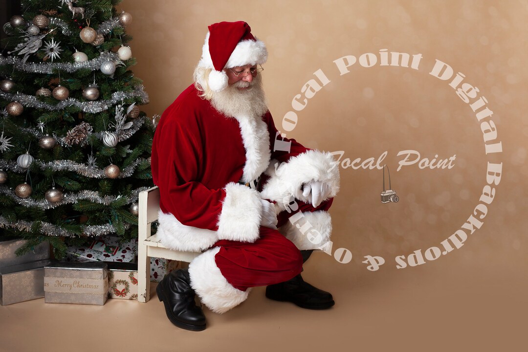 Santa Digital Backdrop, Christmas Scene, Christmas Digital Download