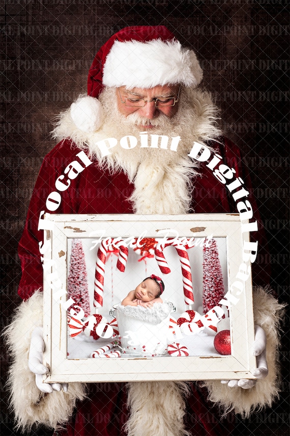 Santa Holding Frame Digital Backdrop Santa Overlay Holding - Etsy