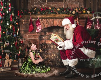 Santa Reading A Book Santa Reading A Book, Reading Round Table Santa