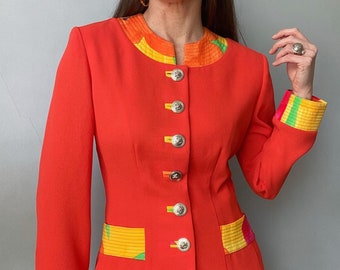 Tango Orange Vintage Fitted Blazer