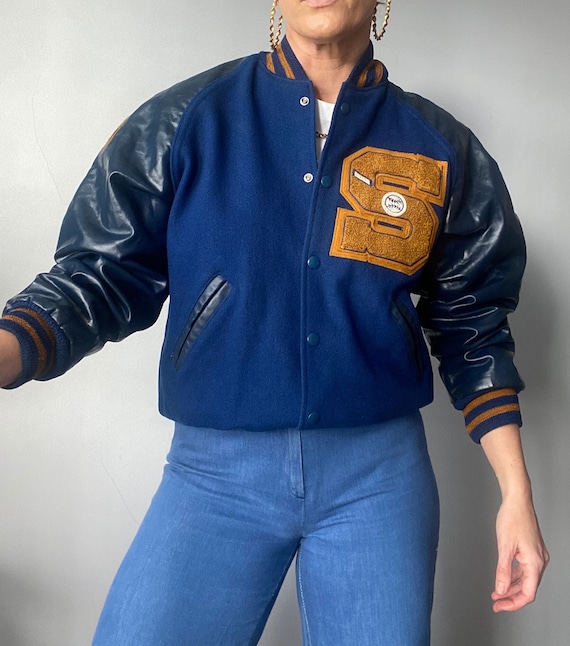 Vintage baseball varsity jacket deals