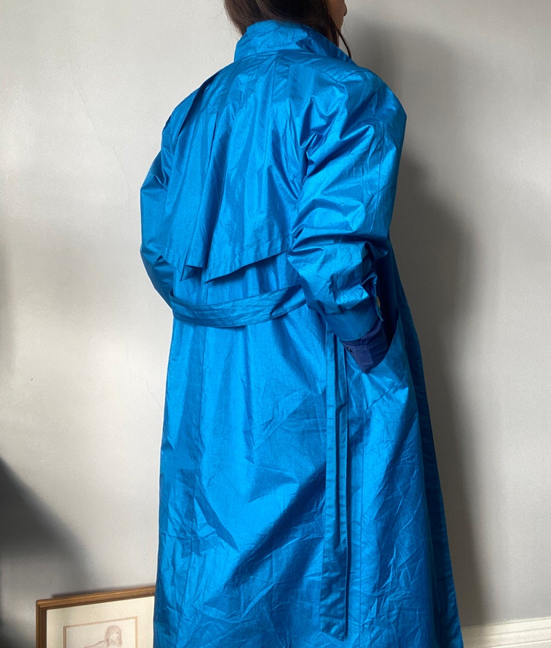 Vintage 80s Electric Blue Rain Mac - Etsy UK