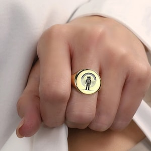 Cosmic Astronaut Ring · Engraved Custom Astronaut Ring · Bold Statement Ring · Space Theme Ring