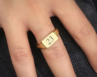 Personalized Lucky Number Ring · Handwritten Custom Ring · Numeral Ring · Gift For Her