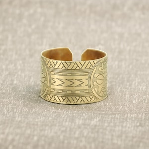 Polynesian Cuff Ring · Samoan Jewelry · Personalized Ring · Spiritual Ring · Unisex Ring