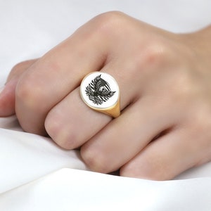 14k Gold Eagle Signet Ring · Custom Eagle Ring · Bold Statement Ring · American Ring