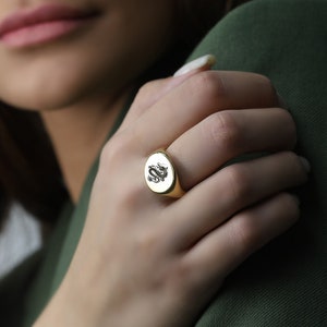 Chinese Dragon Engraving Ring · Custom Dragon Signet  Ring · Unisex Ring · Bold Statement Ring