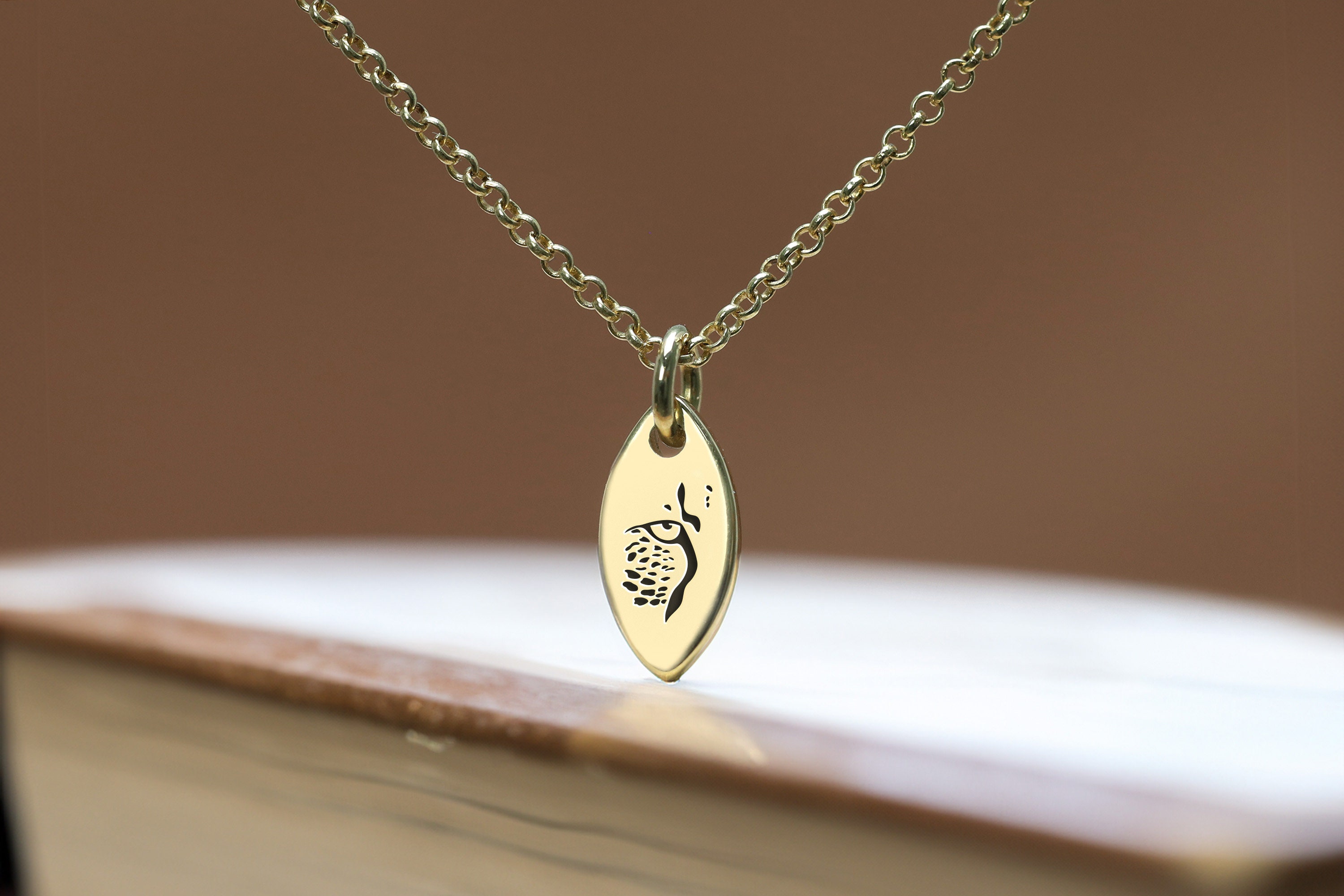Eye of A Tiger Engraved Necklace · Personalized Tiger Signet