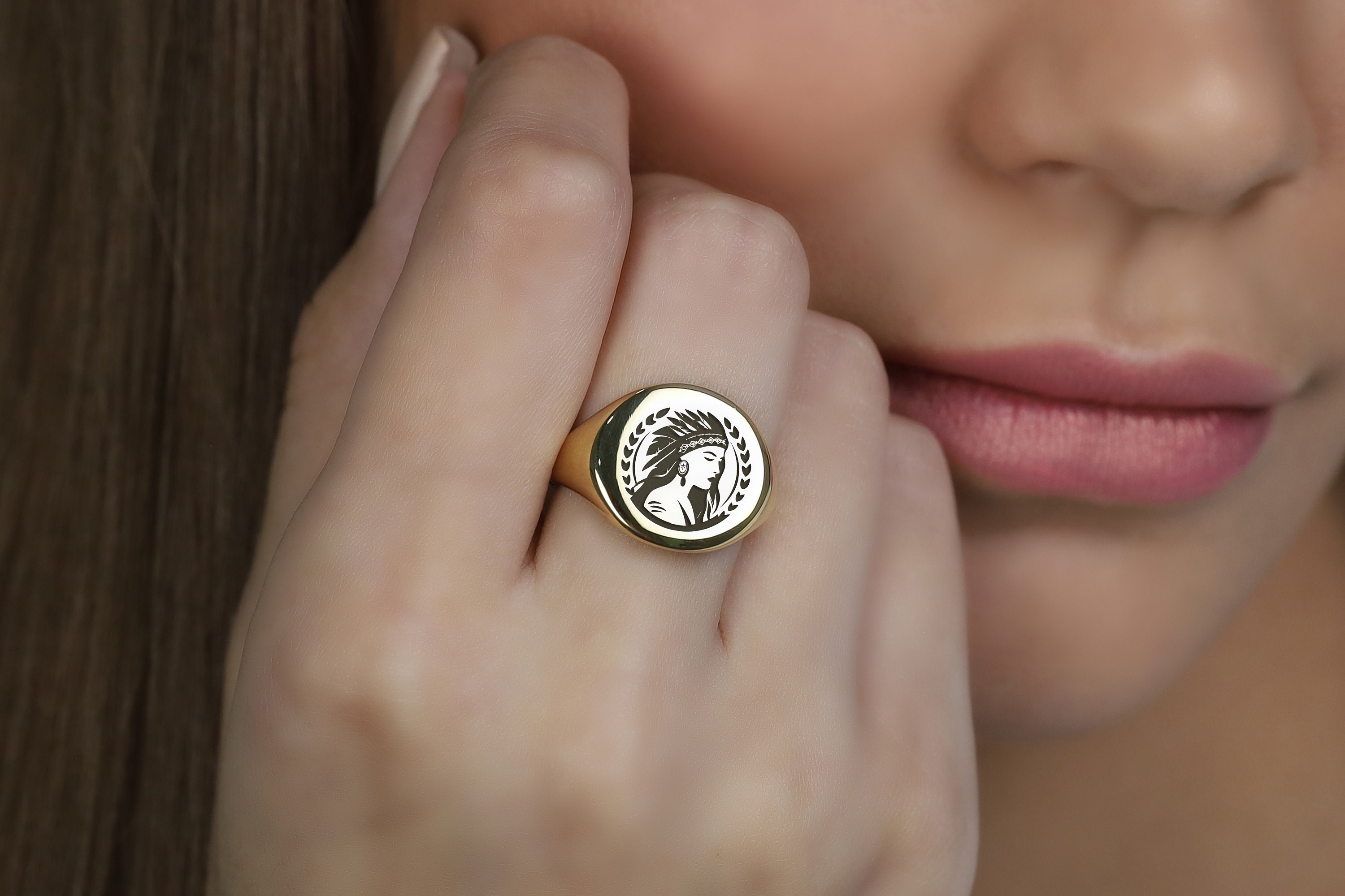 Native American Gold Signet Ring · Chief Ring · Indian Ring · Bold ...