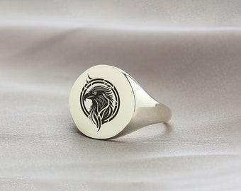 Eagle Bold Statement Silver Ring · 925 Sterling Silver Eagle Ring · Engraved Eagle Ring · Unisex Ring