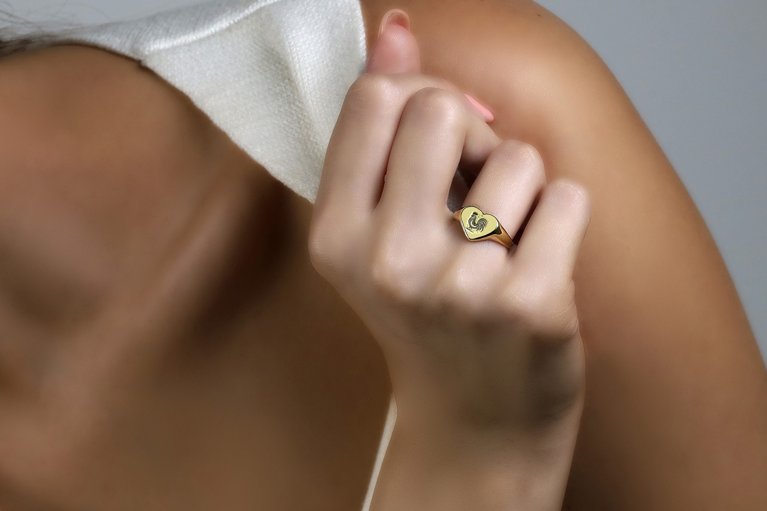 Chicken Engraved Ring · Personalized Chicken Ring · Rooster Ring ...
