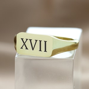 Custom Roman Numerals Ring · Engraved Numerical  Ring · Personalized Ring · Unisex Ring