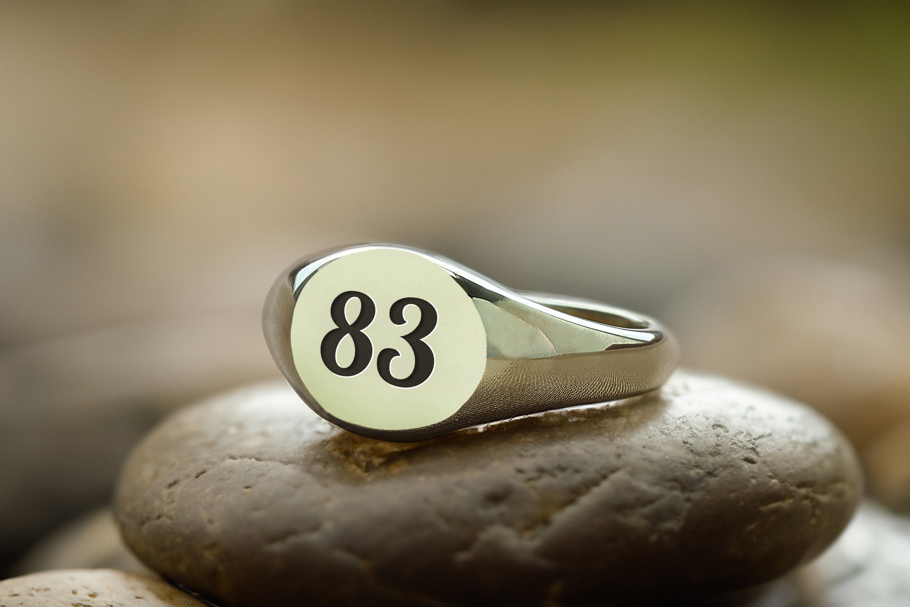 Custom Number Signet Ring · Engraved Number Ring · Unisex Ring · Lucky ...