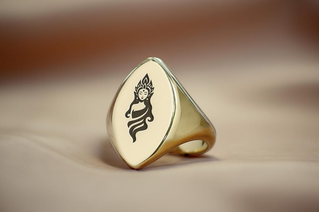 14k Gold Buddhism Ring · Custom Goddess Ring · Fantasy Ring · Women ...