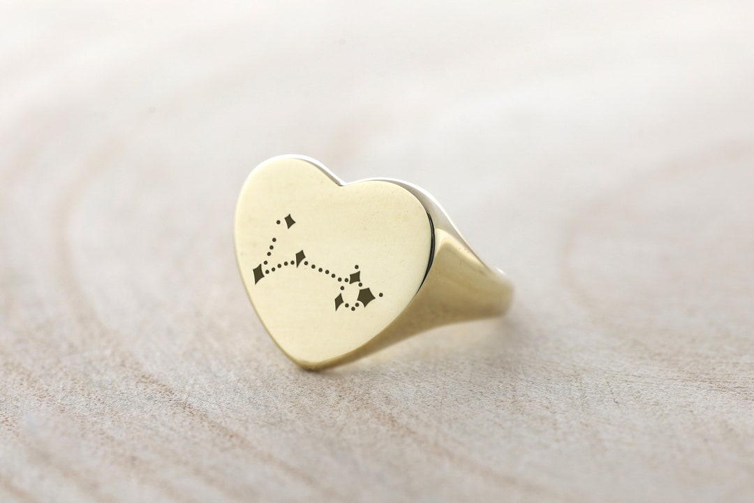 Star Sign Rings Star Map Signet Gold Ring · Personalized Zodiac Ring · Astrological ...