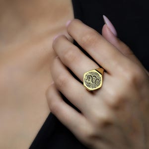 24k Gold Japanese Dragon Ring · Engraved Dragon Ring · Bold Statement Ring · Gift For Her · Hexagon Shaped Ring