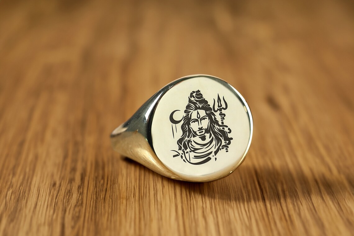 Indian Script Ring Custom Hindu Signet Ring · Personalized Hindu Ring · Lord Shiva Ring ...