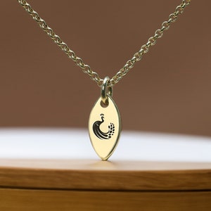 14k Gold-Pfau-Anhänger-Halskette · Benutzerdefinierte Pfau-Halskette · Marquise-Anhänger-Halskette · Goldhalskette