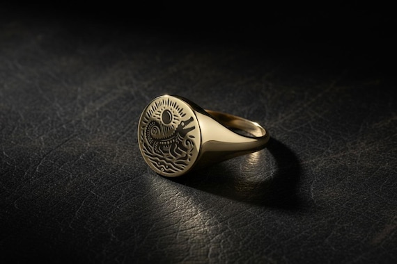 14k Gold Alligator Signet Ring · Custom Crocodile Ring · Unisex