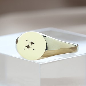 Cute Stars Engraved Ring · Star Pattern Ring · Gift for Her · 14k Gold ...