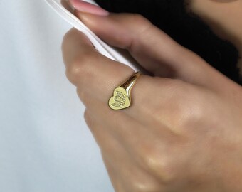 Sygnet z płaczącym Kupidynem · Pierścień Kupidyna na zamówienie · Pierścień Kupidyna · Prezent na Walentynki · Pierścionek prezentowy dla pary · Spersonalizowany pierścionek