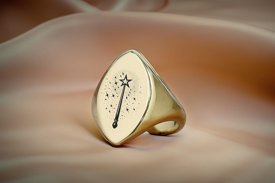 Wwd Magic Rings 14k Gold Magic Wand Ring · Marquise Shaped Ring · Wizardry Jewelry ...