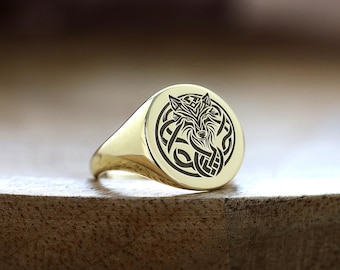 BySilverStone Wild Wolf Signet Ring - Sterling Silver Chunky Ring For Men & Women - View #7