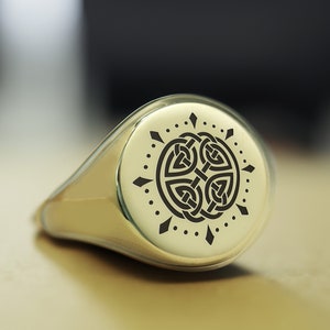 Heritage Celtic Cross Ring · Engraved Celtic Ring · Custom Celtic Cross ...