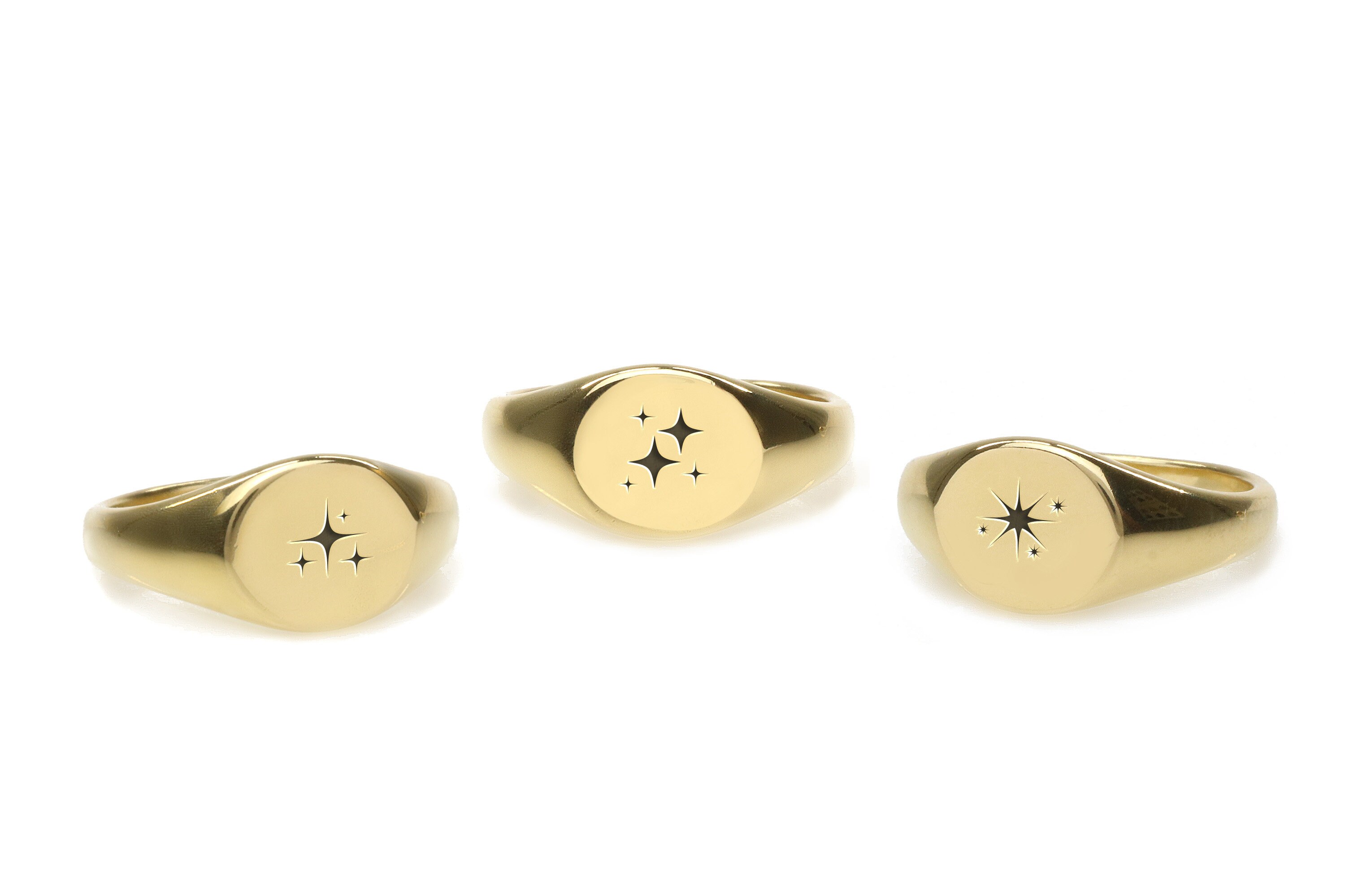 Cute Stars Engraved Ring · Star Pattern Ring · Gift for Her · 14k Gold ...