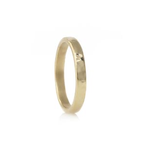 Thin Delicate Wedding Ring · 3mm Wedding Band· Solid Gold Wedding Band · Bridal Wedding Band · Hammered Gold Band · Gold Vermeil Band
