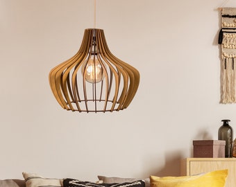 Wood Pendant Light Modern Chandelier/ Wood Pendant Light/  Handmade lamp/ Chandelier Lighting /Hanging lamp/ Industria chandelier/ Scandinav