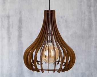 Falisty Pendant Light / Ceiling light / Hanging lamp / Chandelier light / Modern / Industrial chandelier / Lights/Walnut